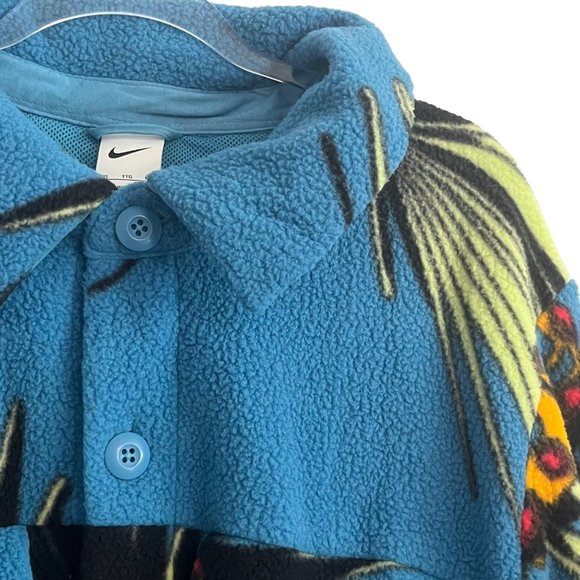 NEW Nike Lebron Sherpa Jacket Button-up Shirt Dutch Blue Loose Fit DA6707-469 XX - Picture 3 of 6